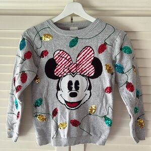 Disney Store Minnie Mouse Sweater 7-8 Christmas Holiday